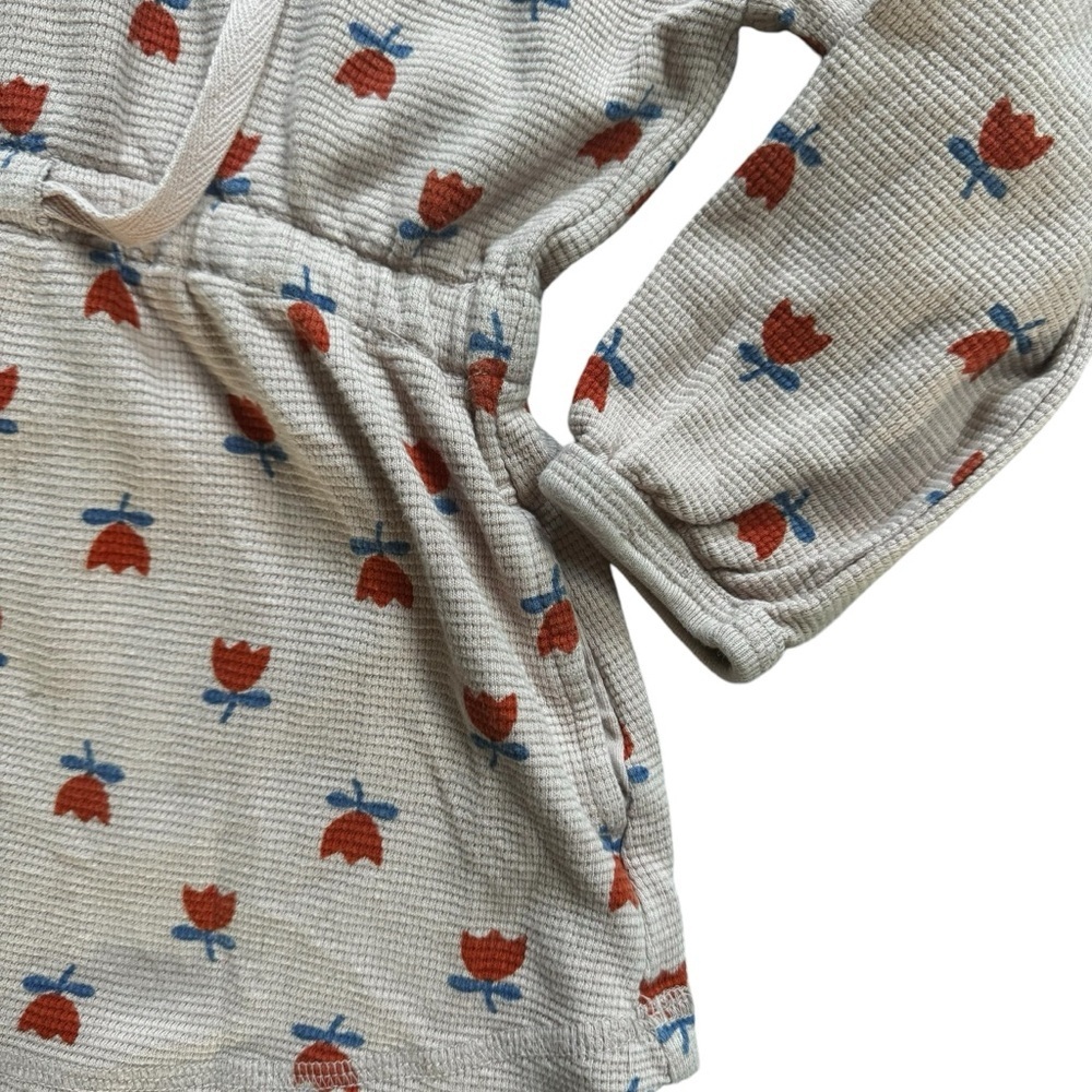 Hanna Andersson Girls Waffle Knit Hooded Top Size 4 Drawstring w/Pockets - Picture 4 of 6